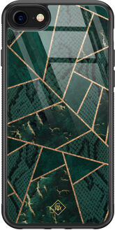 Casimoda iPhone 8/7 glazen hardcase - Abstract groen