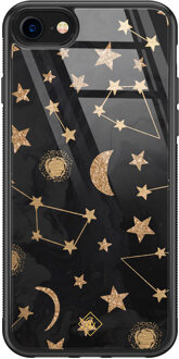 Casimoda iPhone 8/7 glazen hardcase - Counting the stars Goudkleurig