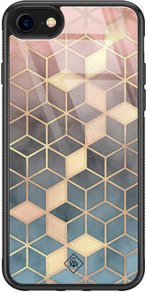 Casimoda iPhone 8/7 glazen hardcase - Cubes art Multi