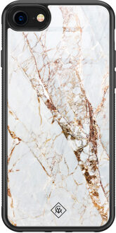 Casimoda iPhone 8/7 glazen hardcase - Marmer goud Goudkleurig