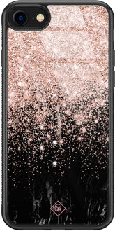 Casimoda iPhone 8/7 glazen hardcase - Marmer twist Zwart