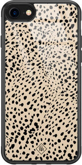 Casimoda iPhone 8/7 glazen hardcase - Spot on Bruin/beige
