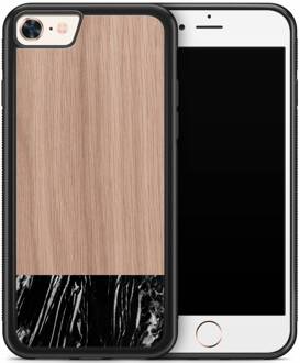 Casimoda iPhone 8/7 hoesje - Marmer zwart wood
