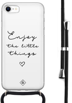 Casimoda iPhone 8/7 hoesje met koord - Enjoy life Wit