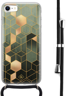 Casimoda iPhone 8/7 hoesje met koord - Kubus groen