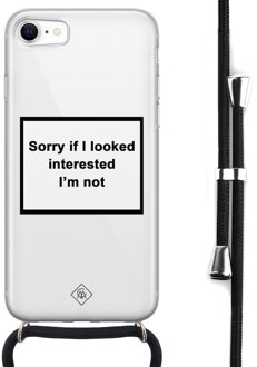 Casimoda iPhone 8/7 hoesje met koord - Not interested Transparant