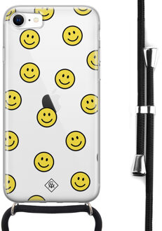 Casimoda iPhone 8/7 hoesje met koord - Smileys Geel