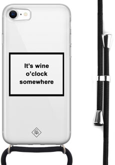 Casimoda iPhone 8/7 hoesje met koord - Wine o'clock Transparant