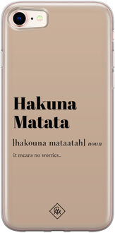 Casimoda iPhone 8/7 siliconen hoesje - Hakuna matata Bruin/beige