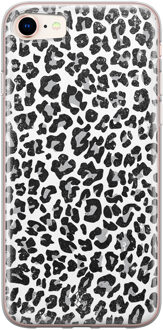 Casimoda iPhone 8/7 siliconen telefoonhoesje - Luipaard grijs Grijs/zilverkleurig