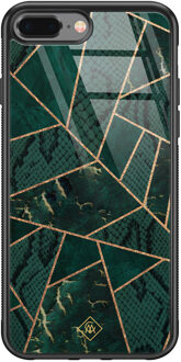 Casimoda iPhone 8 Plus/7 Plus glazen hardcase - Abstract groen