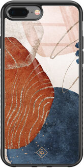Casimoda iPhone 8 Plus/7 Plus glazen hardcase - Abstract terracotta Multi