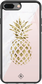 Casimoda iPhone 8 Plus/7 Plus glazen hardcase - Ananas Roze