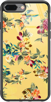 Casimoda iPhone 8 Plus/7 Plus glazen hardcase - Florals for days Geel