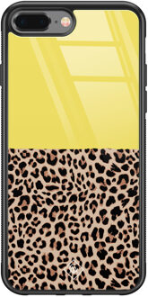 Casimoda iPhone 8 Plus/7 Plus glazen hardcase - Luipaard geel