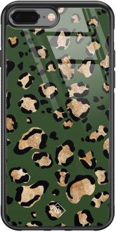 Casimoda iPhone 8 Plus/7 Plus glazen hardcase - Luipaard groen
