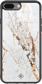 Casimoda iPhone 8 Plus/7 Plus glazen hardcase - Marmer goud Goudkleurig