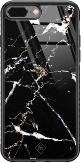 Casimoda iPhone 8 Plus/7 Plus glazen hardcase - Marmer zwart