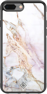 Casimoda iPhone 8 Plus/7 Plus glazen hardcase - Parelmoer marmer Multi