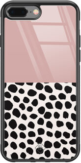 Casimoda iPhone 8 Plus/7 Plus glazen hardcase - Pink dots Roze