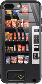 Casimoda iPhone 8 Plus/7 Plus glazen hardcase - Snoepautomaat Grijs/zilverkleurig