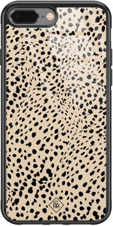 Casimoda iPhone 8 Plus/7 Plus glazen hardcase - Spot on Bruin/beige