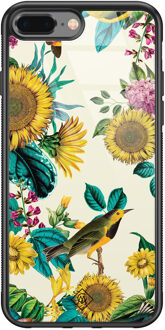 Casimoda iPhone 8 Plus/7 Plus glazen hardcase - Sunflowers Geel