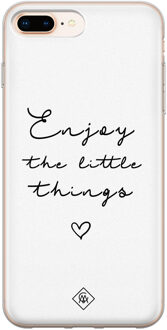 Casimoda iPhone 8 Plus/7 Plus siliconen hoesje - Enjoy life Zwart, Wit
