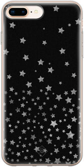 Casimoda iPhone 8 Plus/7 Plus siliconen hoesje - Falling stars Zwart
