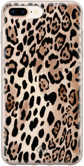 Casimoda iPhone 8 Plus/7 Plus siliconen hoesje - Golden wildcat Bruin/beige