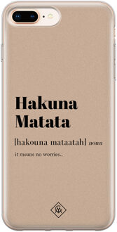 Casimoda iPhone 8 Plus/7 Plus siliconen hoesje - Hakuna matata Bruin/beige