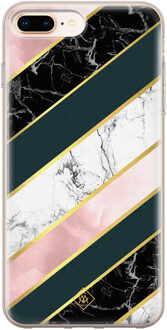 Casimoda iPhone 8 Plus/7 Plus siliconen hoesje - Marble stripes Multi
