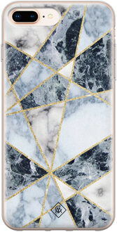 Casimoda iPhone 8 Plus/7 Plus siliconen hoesje - Marmer blauw
