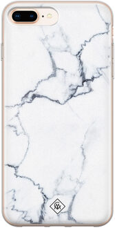 Casimoda iPhone 8 Plus/7 Plus siliconen hoesje - Marmer grijs Grijs/zilverkleurig