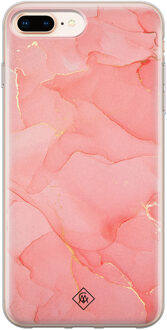 Casimoda iPhone 8 Plus/7 Plus siliconen hoesje - Marmer roze