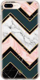 Casimoda iPhone 8 Plus/7 Plus siliconen hoesje - Marmer triangles Multi