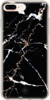 Casimoda iPhone 8 Plus/7 Plus siliconen hoesje - Marmer zwart