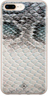 Casimoda iPhone 8 Plus/7 Plus siliconen hoesje - Oh my snake Blauw