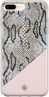Casimoda iPhone 8 Plus/7 Plus siliconen hoesje - Snake print Roze