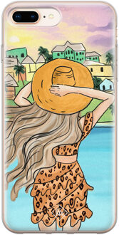 Casimoda iPhone 8 Plus/7 Plus siliconen hoesje - Sunset girl Multi