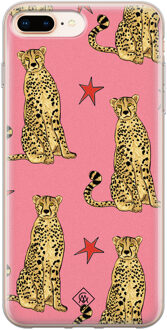 Casimoda iPhone 8 Plus/7 Plus siliconen hoesje - The pink leopard Roze