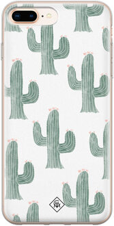 Casimoda iPhone 8 Plus/7 Plus siliconen telefoonhoesje - Cactus print Groen