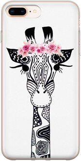 Casimoda iPhone 8 Plus/7 Plus siliconen telefoonhoesje - Giraffe Zwart, Wit