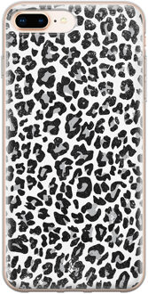 Casimoda iPhone 8 Plus/7 Plus siliconen telefoonhoesje - Luipaard grijs Grijs/zilverkleurig