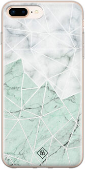 Casimoda iPhone 8 Plus/7 Plus siliconen telefoonhoesje - Marmer mint mix