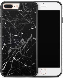 Casimoda iPhone 8 Plus/iPhone 7 Plus hoesje - Marmer zwart