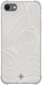 Casimoda iPhone SE (2020/2022) / 8 / 7 shockproof hoesje - Abstract beige waves Grijs/zilverkleurig