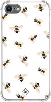 Casimoda iPhone SE (2020/2022) / 8 / 7 shockproof hoesje - Bee happy Bruin/beige