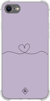 Casimoda iPhone SE (2020/2022) / 8 / 7 shockproof hoesje - Hart lila Paars