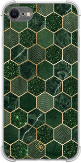 Casimoda iPhone SE (2020/2022) / 8 / 7 shockproof hoesje - Kubus groen